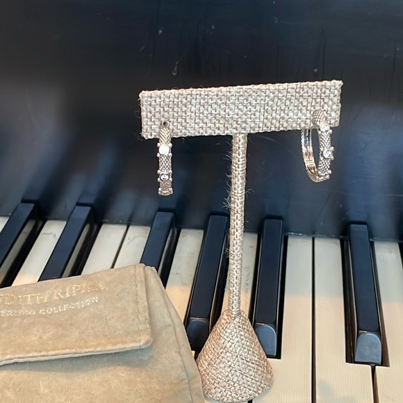 Judith Ripka Jewelry - Judith Ripka textured silver sterling hoops